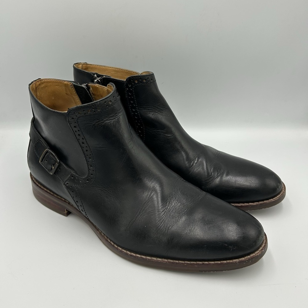 Johnston Murphy Garner Ankle Boots Men's Size 8.5 M Black Strappy Ankle Shoes - Picture 1 of 10